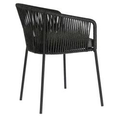 Stühle mit Kordelgeflecht in Schwarz - Gesdana (4er Set)