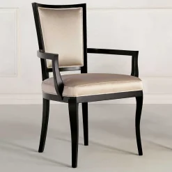 Stilvoller Armlehnenstuhl in Beige Stoff - Susi