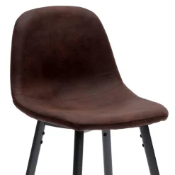 Stilvoller Barhocker mit Schalensitz Creditana Kunstleder Vintage Braun (2er Set)