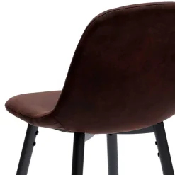 Stilvoller Barhocker mit Schalensitz Creditana Kunstleder Vintage Braun (2er Set)