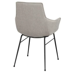 Stoff Armlehnenstuhl in Hellgrau - Jackon (2er Set)