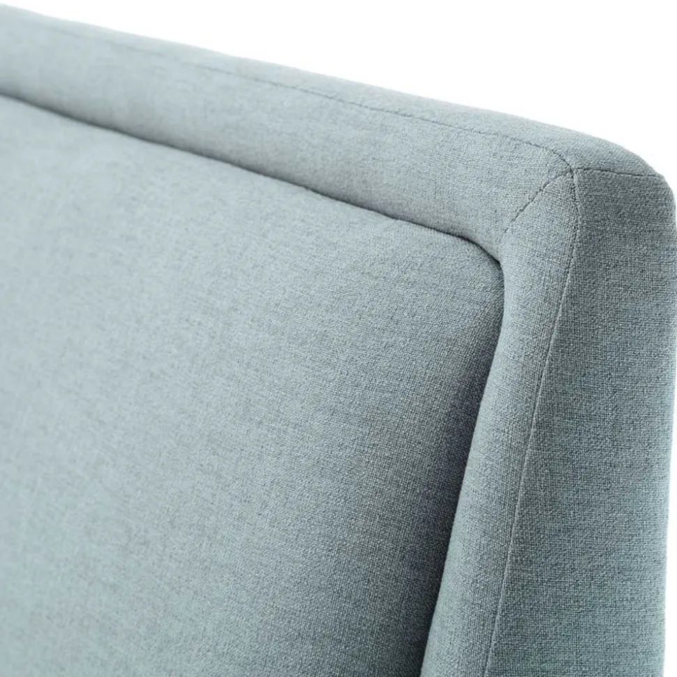 Stoff Bett in Hellblau mit Schwarz - Longli