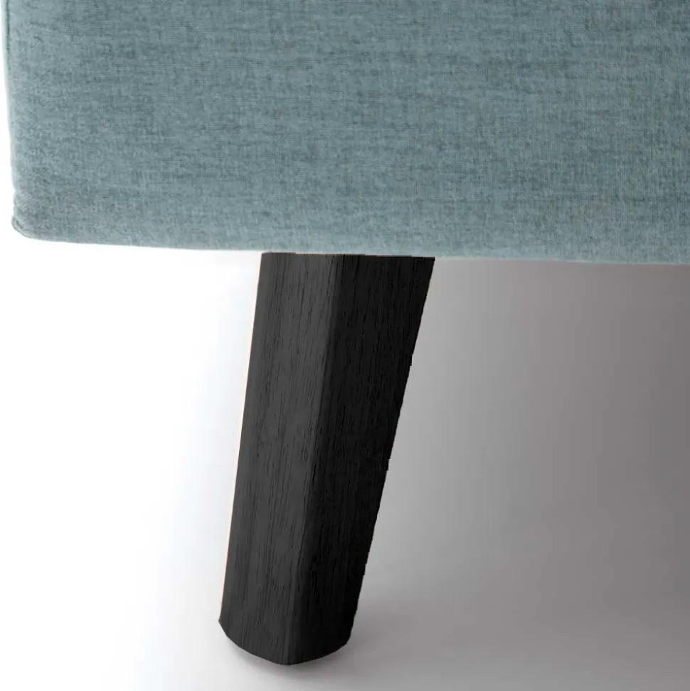 Stoff Bett in Hellblau mit Schwarz - Longli