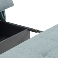 Stoff Bettcouch in Türkis - Enfino