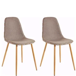 Stoff Schalenstühle in Hellbraun - Murcy (2er Set)