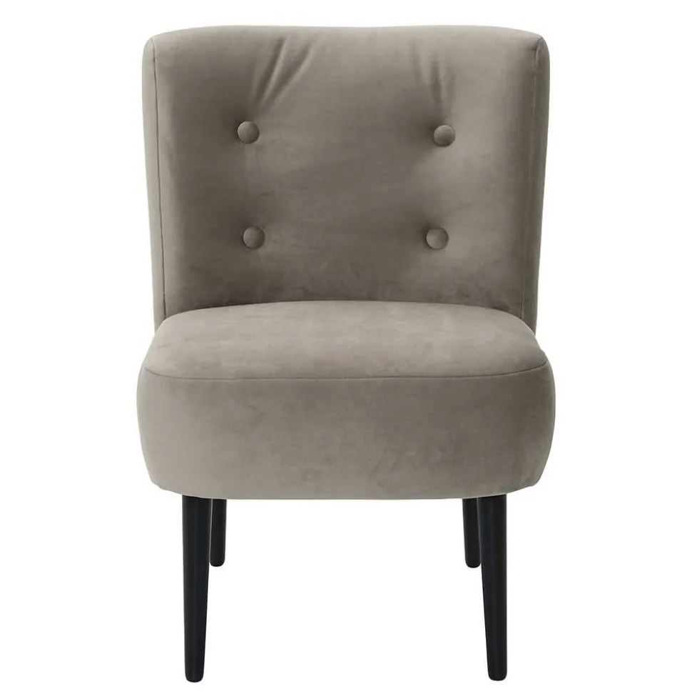 Stoff Sessel ohne Armlehnen in Beigegrau - Filax