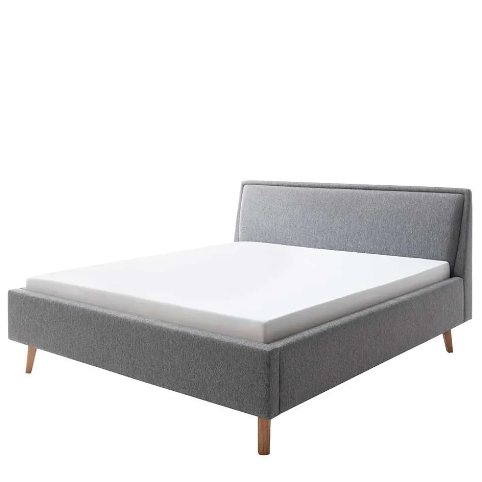 Stoffbett im Skandinavischen Stil in Grau - Cepter