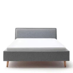 Stoffbett im Skandinavischen Stil in Grau - Cepter