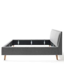 Stoffbett im Skandinavischen Stil in Grau - Cepter