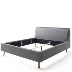 Stoffbett im Skandinavischen Stil in Grau - Cepter