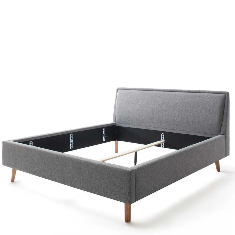 Stoffbett im Skandinavischen Stil in Grau - Cepter