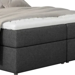 Stoffbett in Dunkelgrau mit Stauraum - Detroit