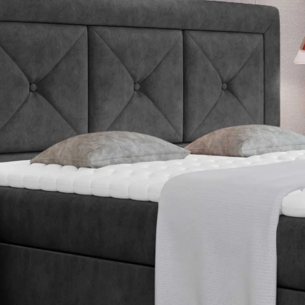 Stoffbett in Dunkelgrau Vintage Optik - Culvanella