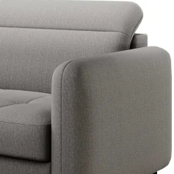 Stoff-Ecksofa in Hellgrau mit Bettfunktion - Alister