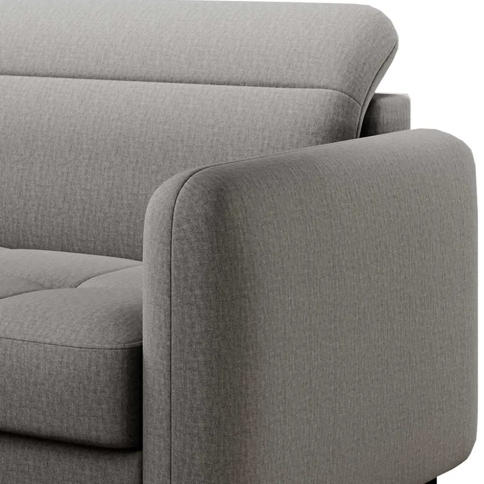 Stoff-Ecksofa in Hellgrau mit Bettfunktion - Alister