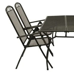 Streckmetall Gartentisch mit 4 Klappstühlen - Postumo (fünfteilig)