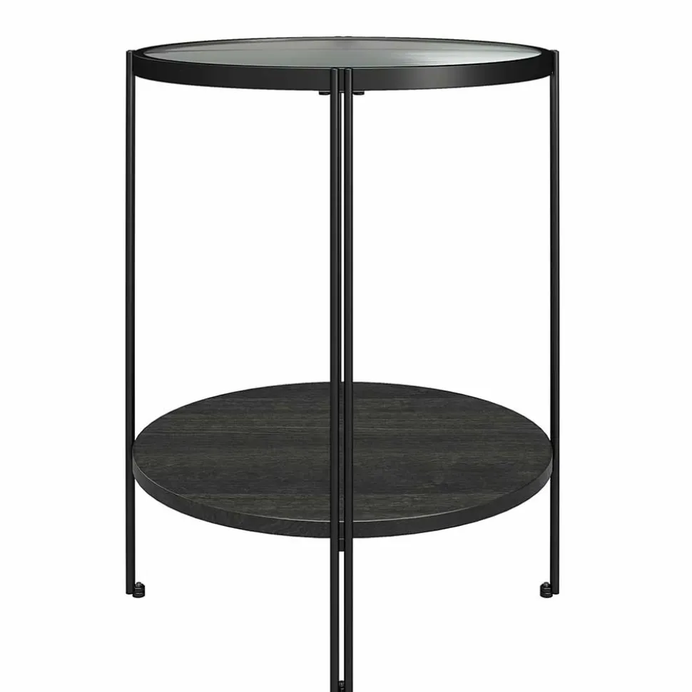 Strukturglas Beistelltisch mit Linienstruktur - Pluggia