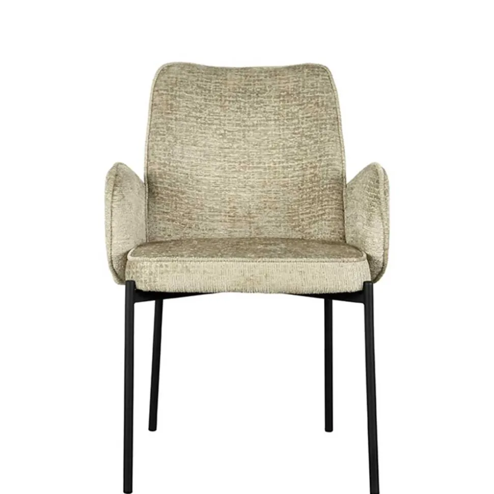 Struktursamt Polsterstuhl in Beige - Celona (2er Set)