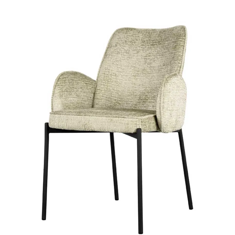 Struktursamt Polsterstuhl in Beige - Celona (2er Set)