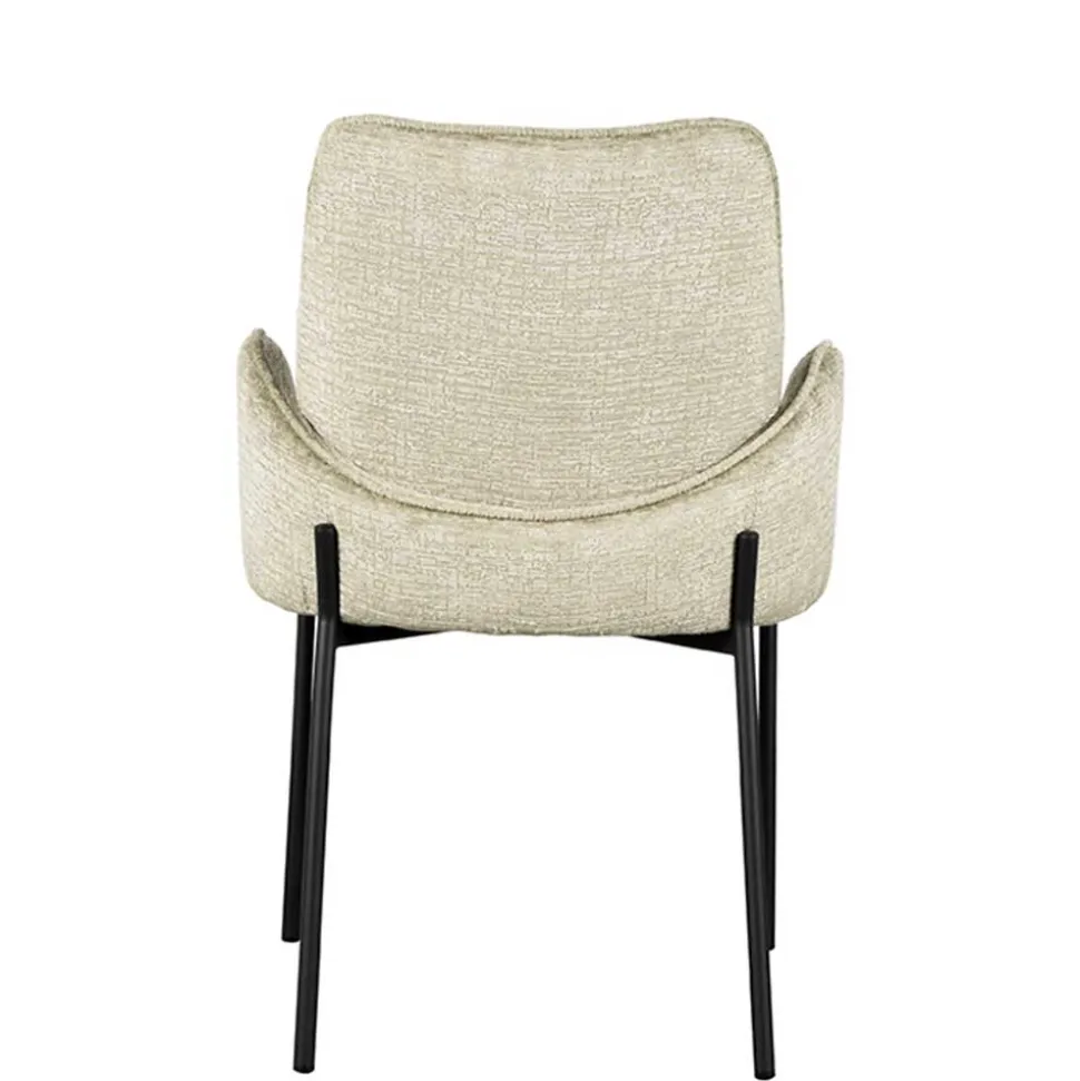 Struktursamt Polsterstuhl in Beige - Celona (2er Set)