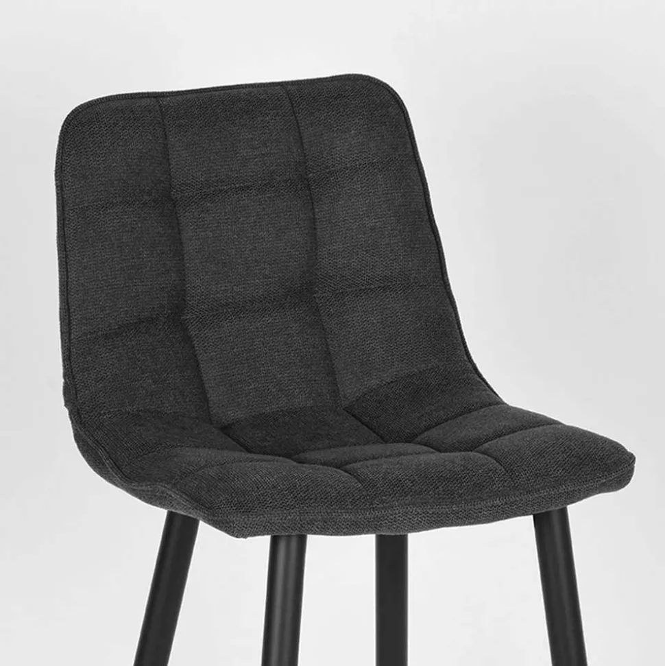 Strukturstoff Barstühle in Anthrazit - Gastruna (2er Set)