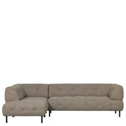 Strukturstoff Eckcouch in Hellbraun - Hyponios