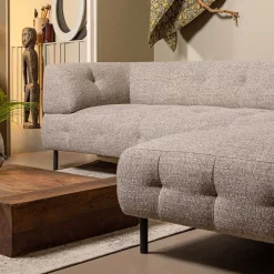 Strukturstoff Eckcouch in Hellbraun - Hyponios