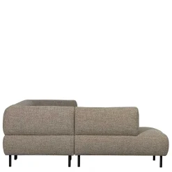 Strukturstoff Eckcouch in Hellbraun - Hyponios