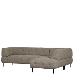 Strukturstoff Eckcouch in Hellbraun - Hyponios