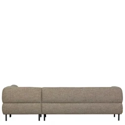 Strukturstoff Eckcouch in Hellbraun - Hyponios