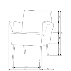 Strukturstoff Sessel in Graubraun - Lorenaru