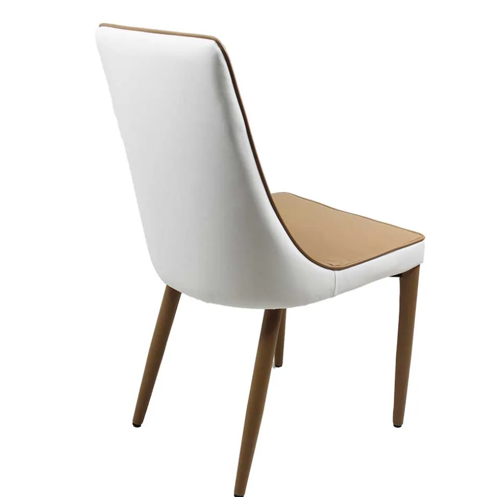 Stuhlgrupppe in Weiß & Braun - Cynthia (fünfteilig)