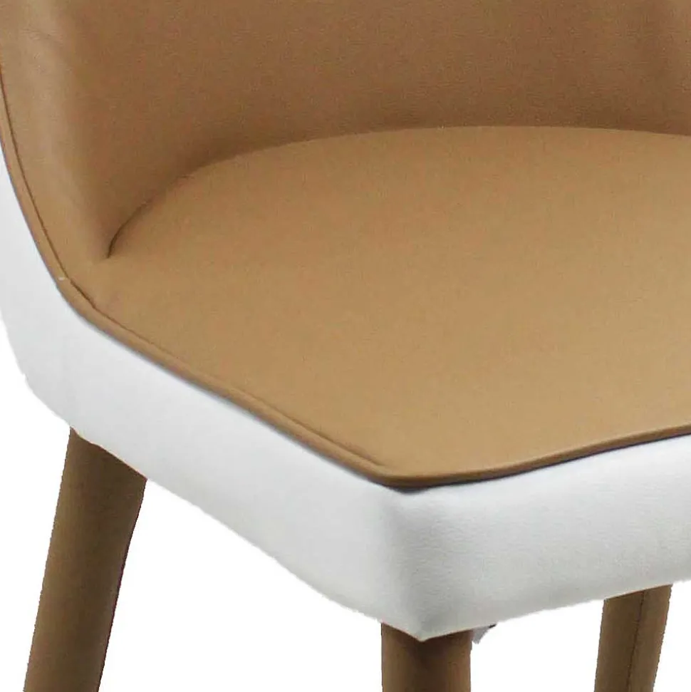 Stuhlgrupppe in Weiß & Braun - Cynthia (fünfteilig)