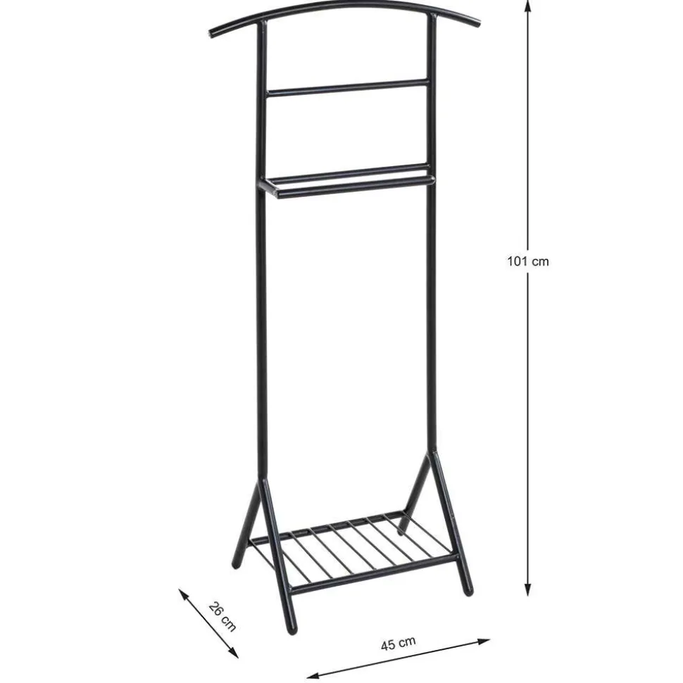 Stummer Diener mit Ablage in Schwarz - Spanola