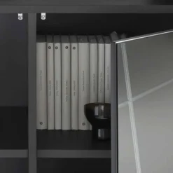 Stylisches Sideboard mit Spiegel Front in Rauchgrau - Odangelo