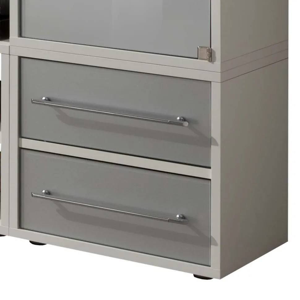 Stylisches Stauraum Möbel in Weiß & Silber - Imtrador