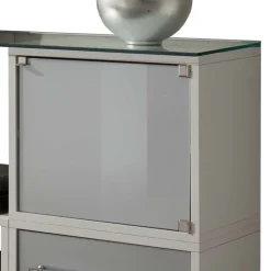 Stylisches Stauraum Möbel in Weiß & Silber - Imtrador