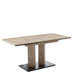 Säulentisch in Wildeiche Optik & Schwarz - Annimo