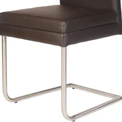 Swing Polsterstuhl in Dunkelbraun - Imbizia (2er Set)