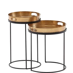 Tablett Beistelltische in Gold - Jucaras (zweiteilig)