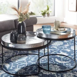 Tablett Couchtische in Silber - Astuto (zweiteilig)