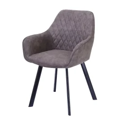 Taupe Esstischstuhl mit Armlehnen - Arvita (2er Set)