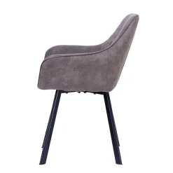 Taupe Esstischstuhl mit Armlehnen - Arvita (2er Set)