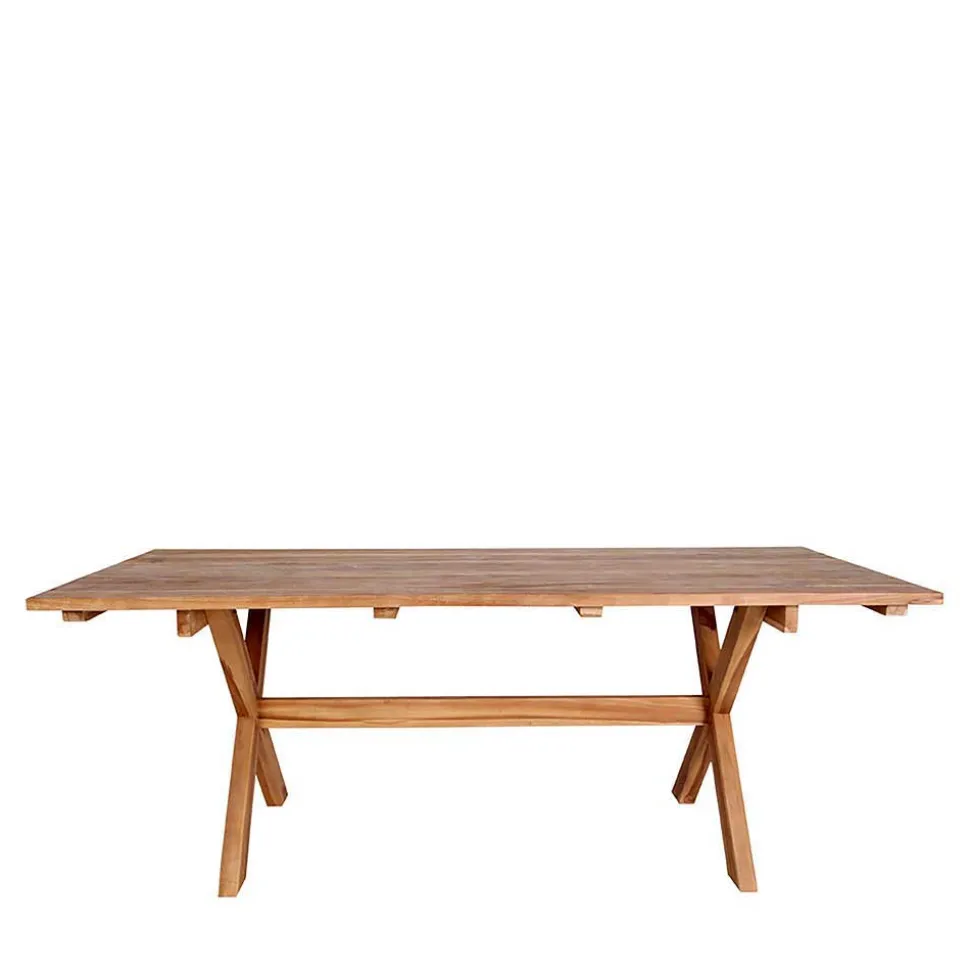 Teak Altholz Tisch & Kunstrattan Stühle - Dariofa (siebenteilig)