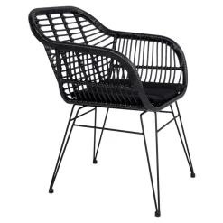 Teak Altholz Tisch & Kunstrattan Stühle - Dariofa (siebenteilig)