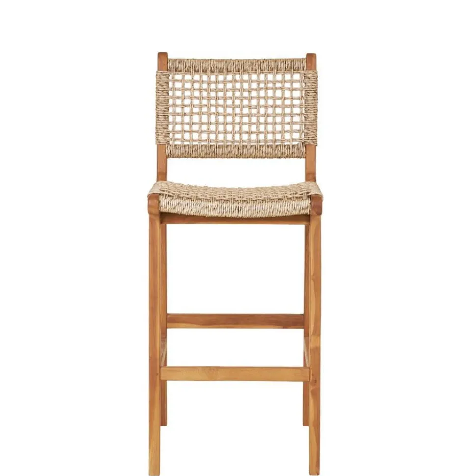 Teak Barstühle mit Kordelgeflecht - Merlan