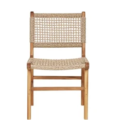 Teak Holzstühle mit Kordelgeflecht - Merlan (2er Set)