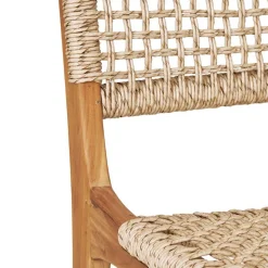 Teak Holzstühle mit Kordelgeflecht - Merlan (2er Set)