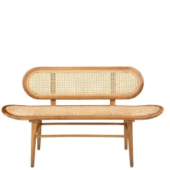 Teak Wohnraum Bank mit Wiener Geflecht - Feliana