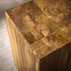 Teakholz Blumensäule modern-rechteckig - Diskus